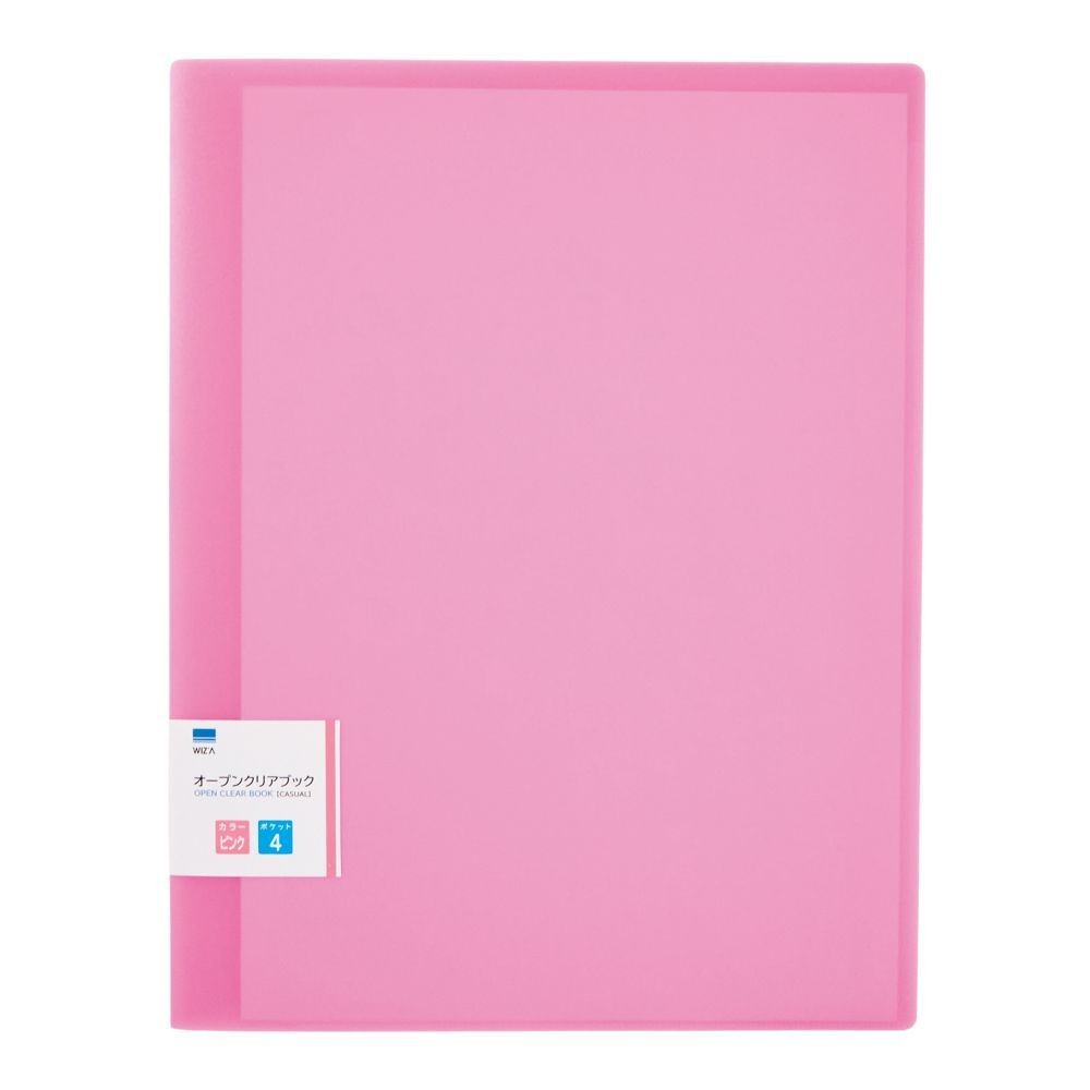 ウィザ WIZ'Aオープンクリアブックカジュアル Ａ4 ４ポケット, ブルー, A4