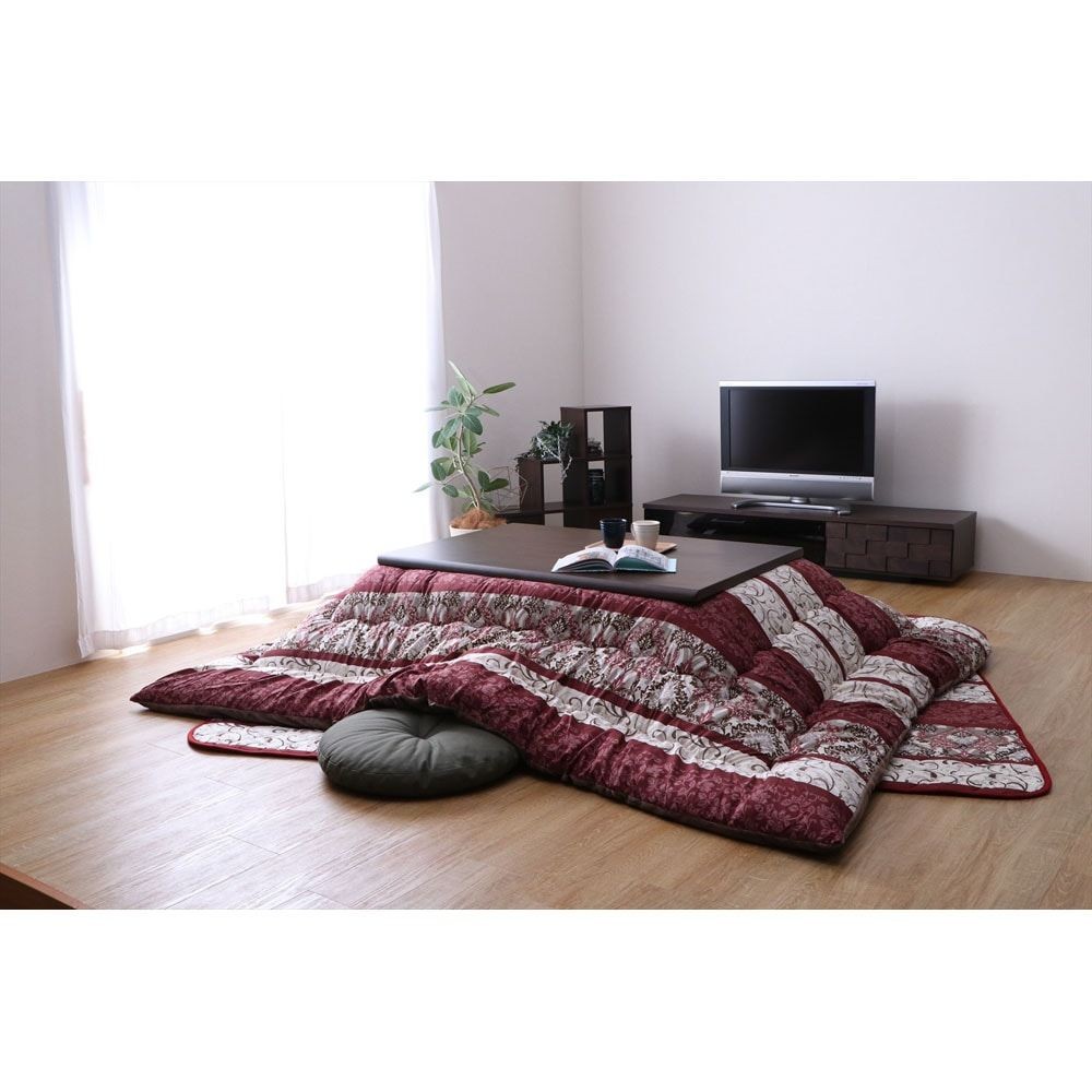 こたつ布団　ヴィオラ【メーカー直送・代引不可】, エンジ, 約205&times;205cm