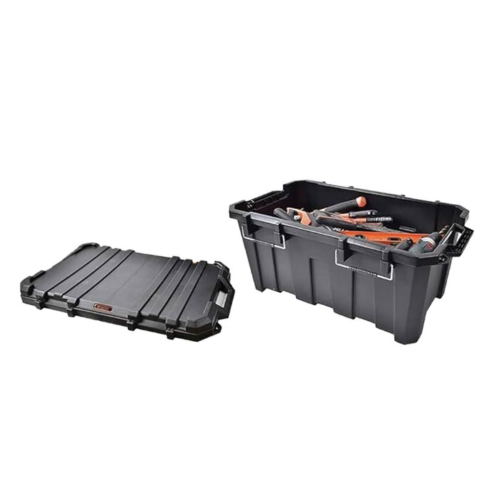 タクティクス コンテナボックス 80L 幅850&times;奥行490&times;高さ390mm, 黒, 85L