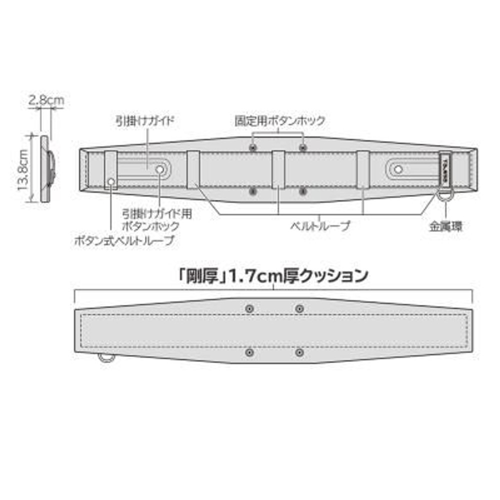 TAJIMA（タジマ）　SEG胴当てベルト 剛厚 Mサイズ　GAXW700, ブラック, Mサイズ