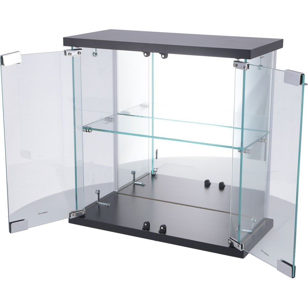 不二貿易 卓上ガラスコレクションケース　ＢＫ【メーカー直送・代引不可】, ブラック, 幅425mm&times;奥行200mm&times;高さ425mm