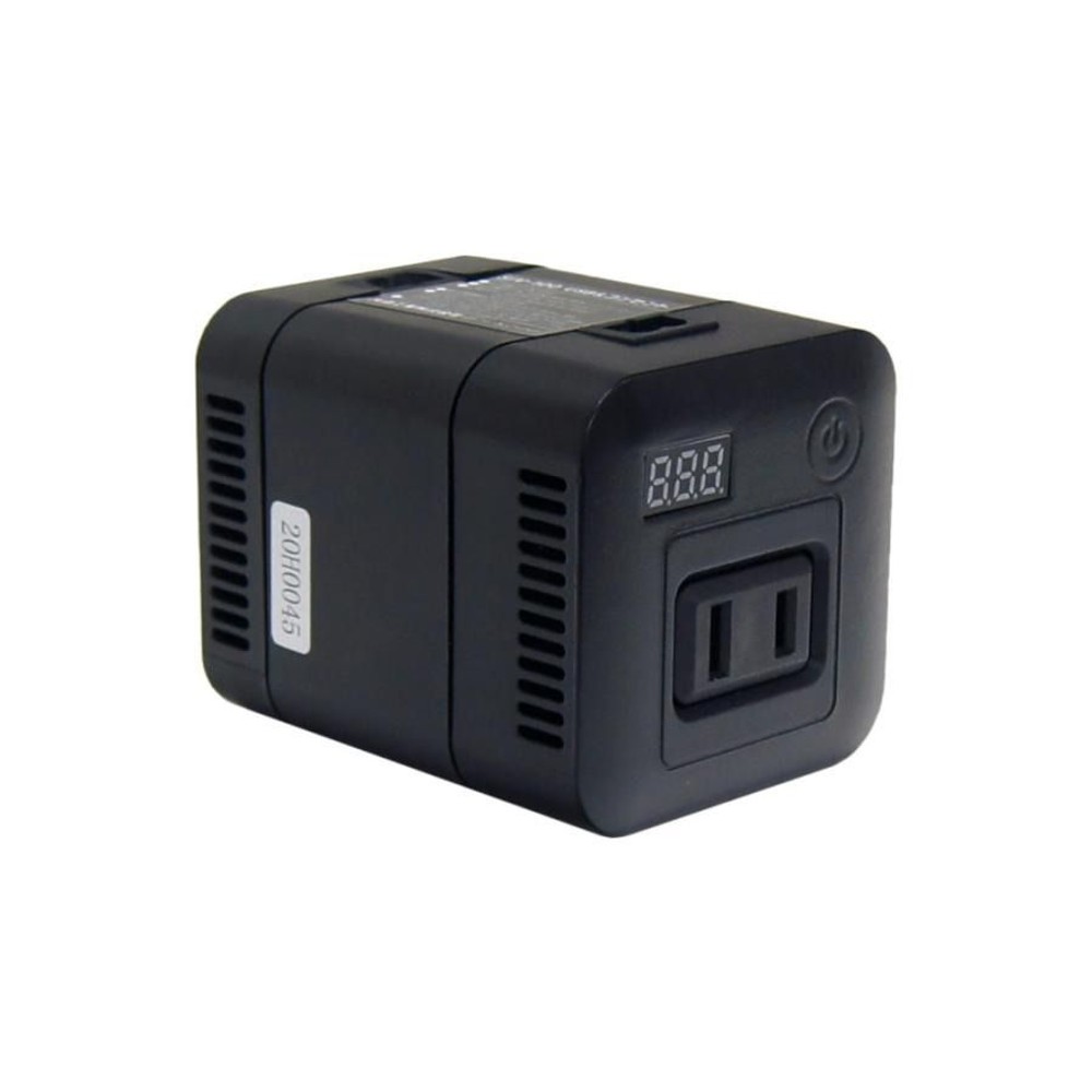 メルテック USB&コンセント 静音タイプ インバーター DC12V 100W SIV-100, ブラック, SIV-100