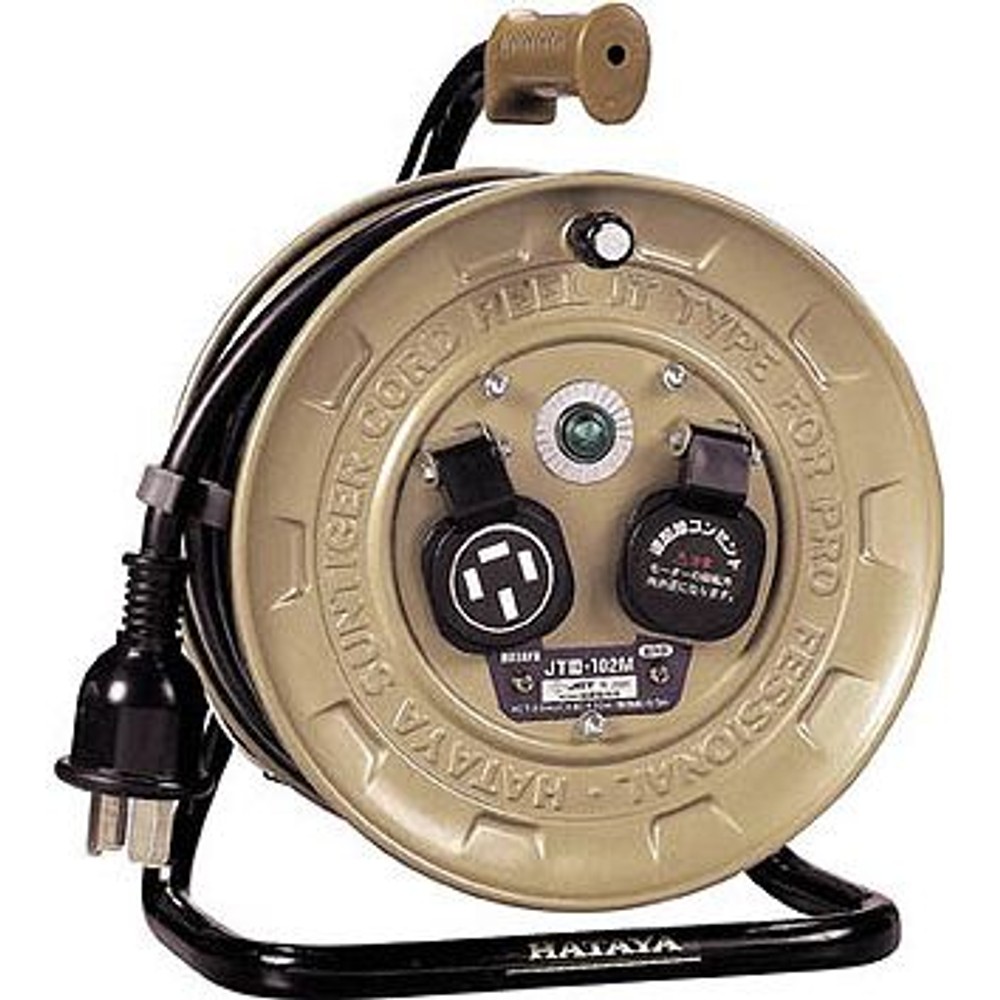 ハタヤ　コードリール　三相200Vアース付 20A 10m JT3-102M, ライトブラウン, 10m