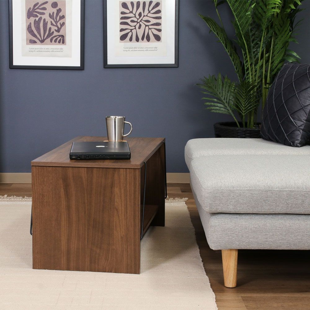 不二貿易 ＥＺＢＯワイヤーテーブル　ＭＢＲ【メーカー直送・代引不可】, ブラウン, 幅800mm&times;奥行420mm&times;高さ400mm