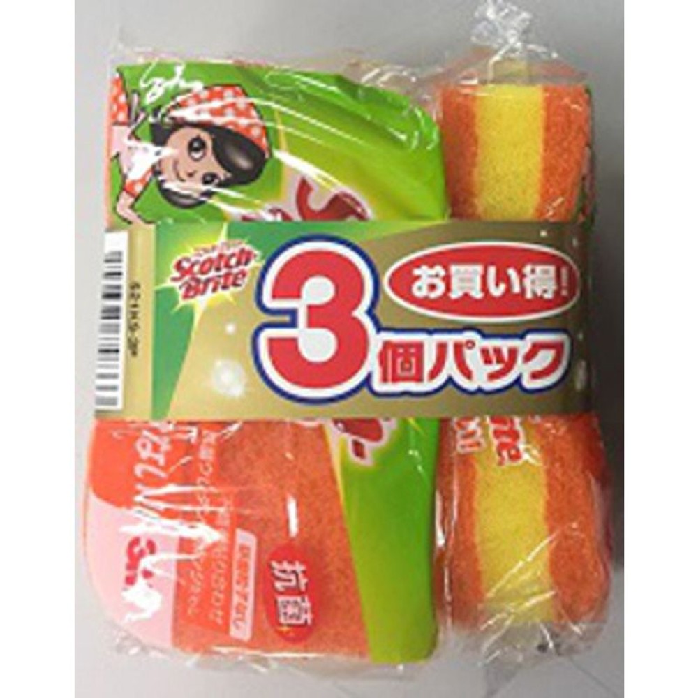 3Ｍ　抗菌ウレタンリーフ型スポンジ　3個パック, その他カラー１, その他サイズ１