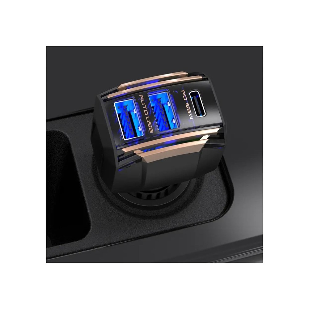 カシムラ DC-055 DC-65W USB 3ポート PD65W, ブラック, 幅41&times;奥32&times;高88mm