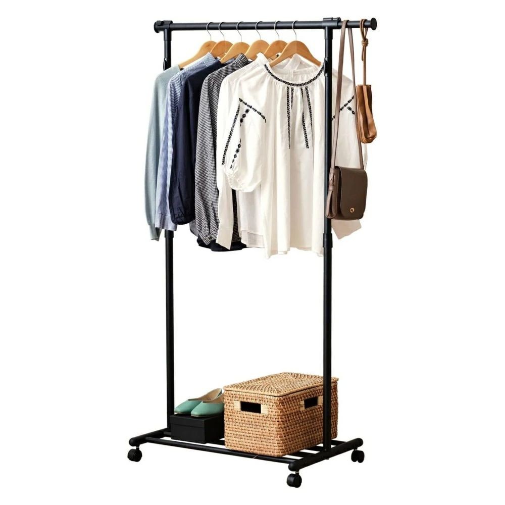 【数量限定】楽ちん上げ下げハンガーシングル RPHS-80BK ブラック, ブラック, RPHS-80BK