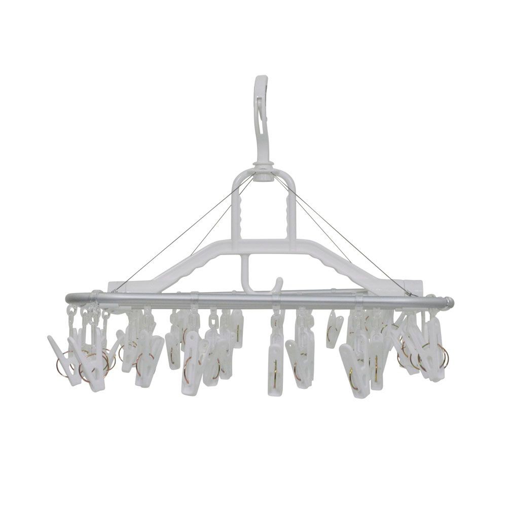 WIZ'A ウィザ 部屋干しアルミ洗濯ハンガー４２ピンチ, ホワイト, 42P