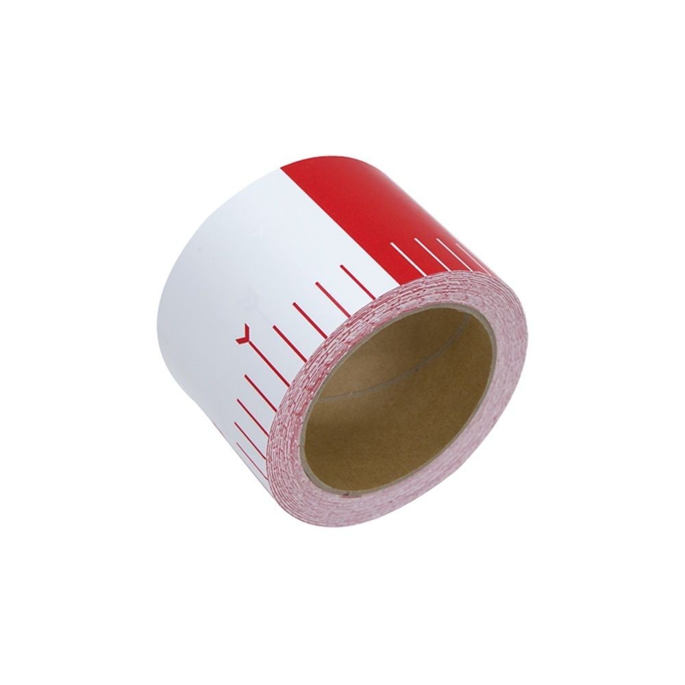 貼付ロッド 合成紙製 75mm&times;25m 赤白20cm間隔, 赤白, 75mm&times;25m