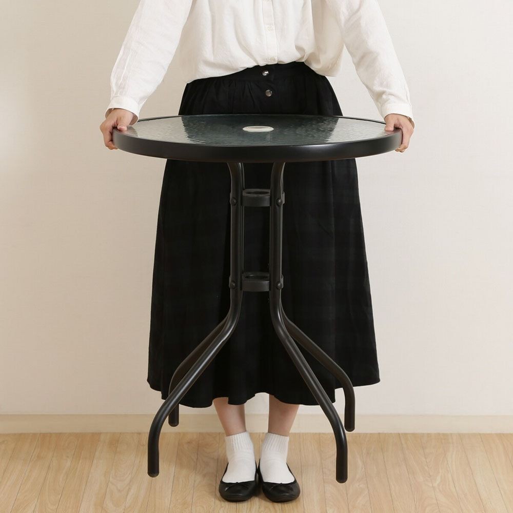 ガラステーブルＢＫ　ＦＢＣー01【メーカー直送・代引不可】, ブラック, ガラステーブル