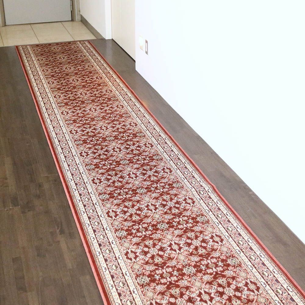 洗える・すべりにくい・抗菌防臭・床暖房対応 国産モケット廊下敷き RVA 67&times;440cm ローズ, ローズ, 67&times;440cm