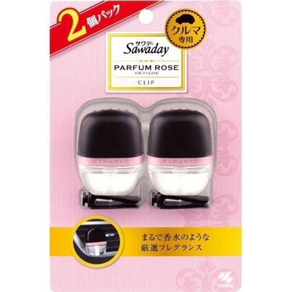 サワデー クルマ専用クリップ パルファムロゼ ( 2個パック ), パルファムロゼ, 6ml&times;2個入り