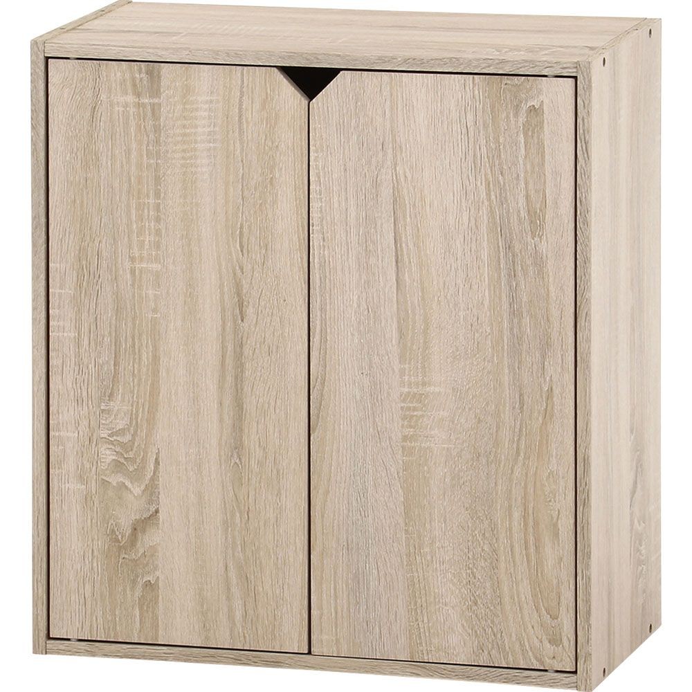 不二貿易 連結できる収納ボックス　扉付　オーク【メーカー直送・代引不可】, オーク, 幅600mm&times;奥行290mm&times;高さ646mm