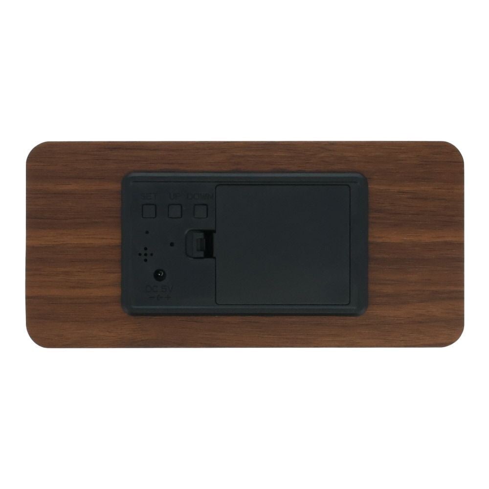 HIDISC ワイヤレス充電機能付 ウッドクロック, 木目調/ダークブラウン, ワイヤレス充電機能付