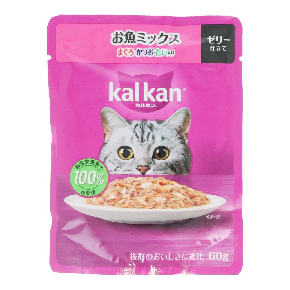カルカンパウチ　お魚Ｍ　まぐろ・かつお・たい入り, お魚Ｍ　まぐろ・かつお・たい入り, 60g