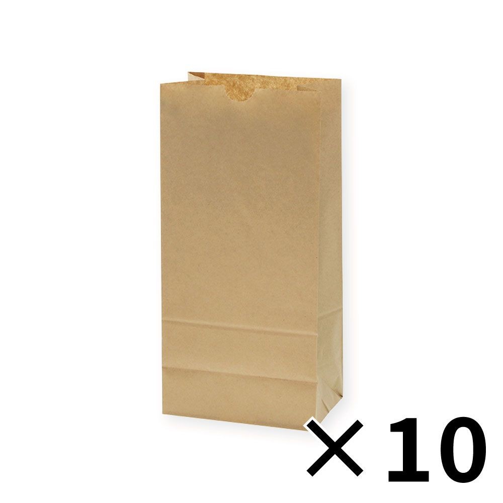 【10個セット】HEIKO 紙袋 角底袋 No.8 未晒無地 100枚/袋 クラフト シモジマ 【メーカー直送・代引不可】, 無地, 4010800