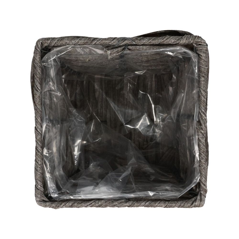 ビニールバスケットＭ角, グレー, Mサイズ