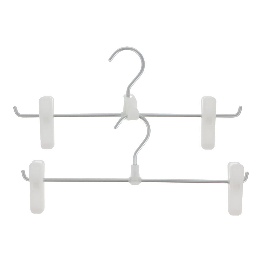 WIZ'A ウィザ つながるアルミパンツ・スカートハンガー2本組, ホワイト, 2本組