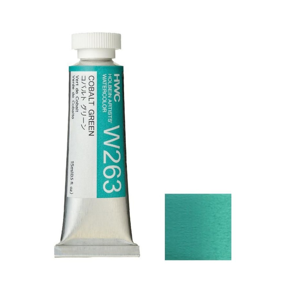 ホルベイン 透明水彩絵具 5号 (15ｍｌ) W263 コバルト グリーン, W263コバルトグリーン, 5号 (15ml) 