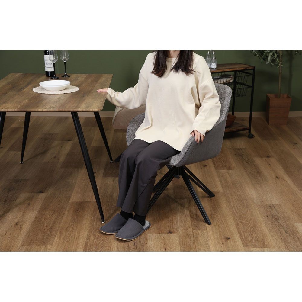 不二貿易 ダイニング回転チェア　ルナ　ＧＹ【メーカー直送・代引不可】, グレー, 幅580mm&times;奥行540mm&times;高さ830mm