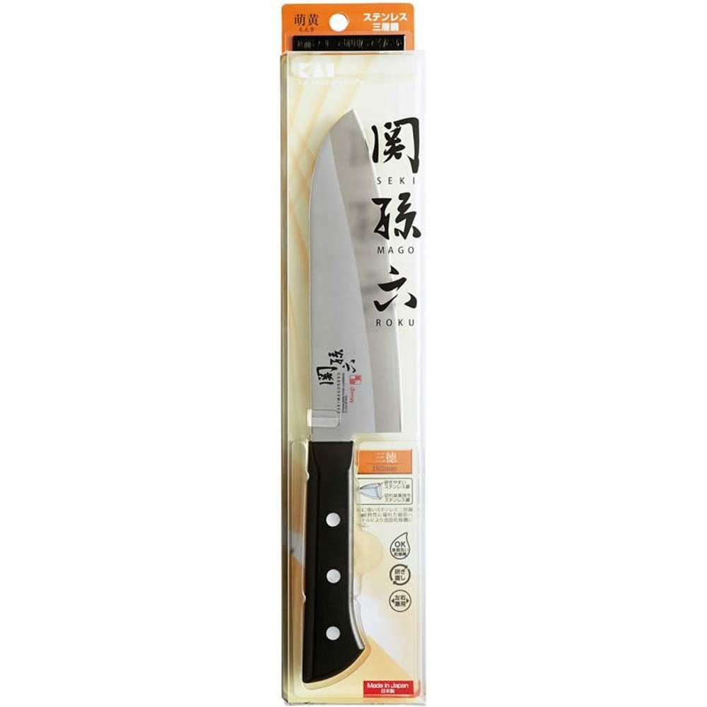 貝印関孫六　萌黄　三徳　165ｍｍ, 三徳包丁, 165mm