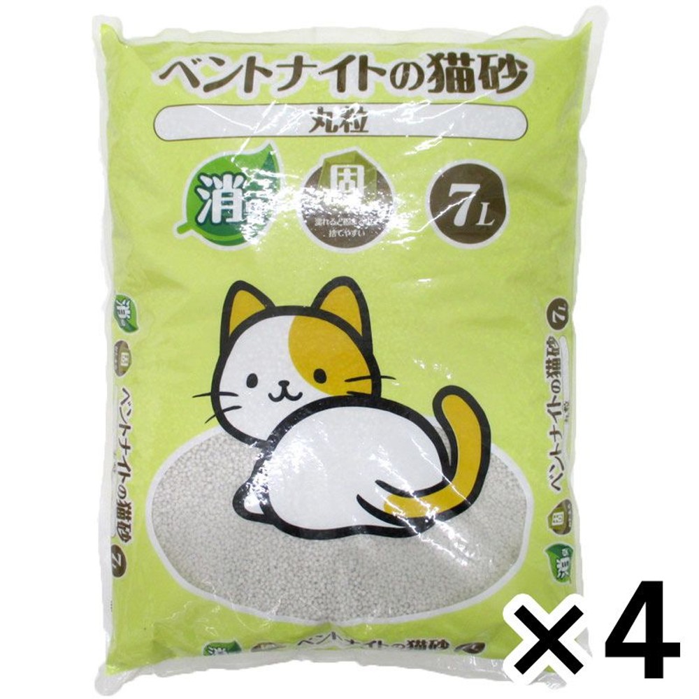 ベントナイトの猫砂　丸粒　　7Ｌ ×4個セット, その他カラー１, 7L ×4個セット