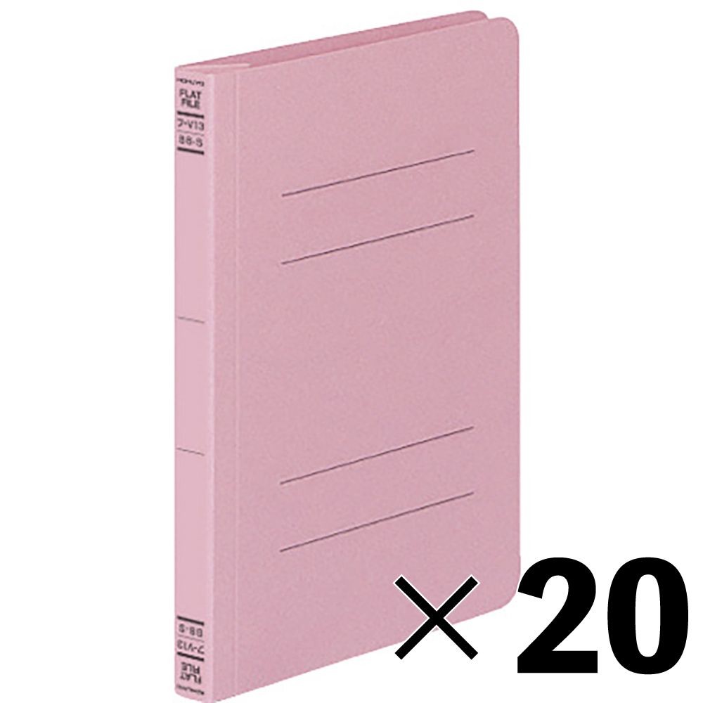 【20冊セット】コクヨ　フラットファイルV樹脂製とじ具B6縦 15mmとじ ピンク フ-V13P【メーカー直送・代引不可】, 桃, B6S