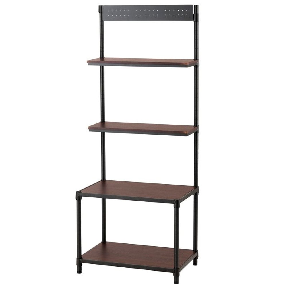 ルミナスノワール壁面収納ラック　4段【メーカー直送・代引不可】, ブラウン/ブラック（40）, 40cm幅