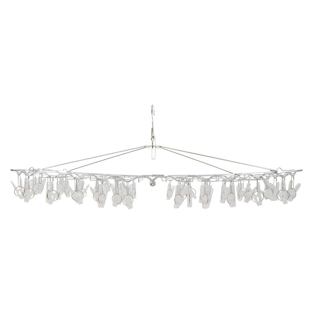 WIZ'A ウィザ 丈夫なポリカピンチ付ステンレスハンガー５０ピンチ, ステンレス, 50P