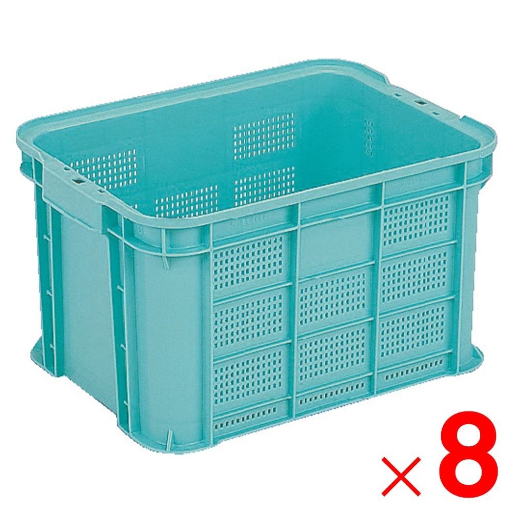 サンコー サンテナー B#23-2 ライトブルー 102004-00 &times;8個セット【メーカー直送・代引不可】【法人限定】【日祝配送不可・時間指定不可】, ライトブルー, 8P
