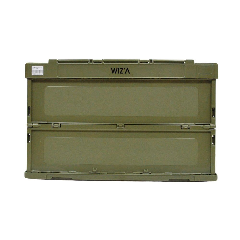 WIZ'A ウィザ 三面扉付折り畳みコンテナ　蓋付き, グリーン, 容量：50L