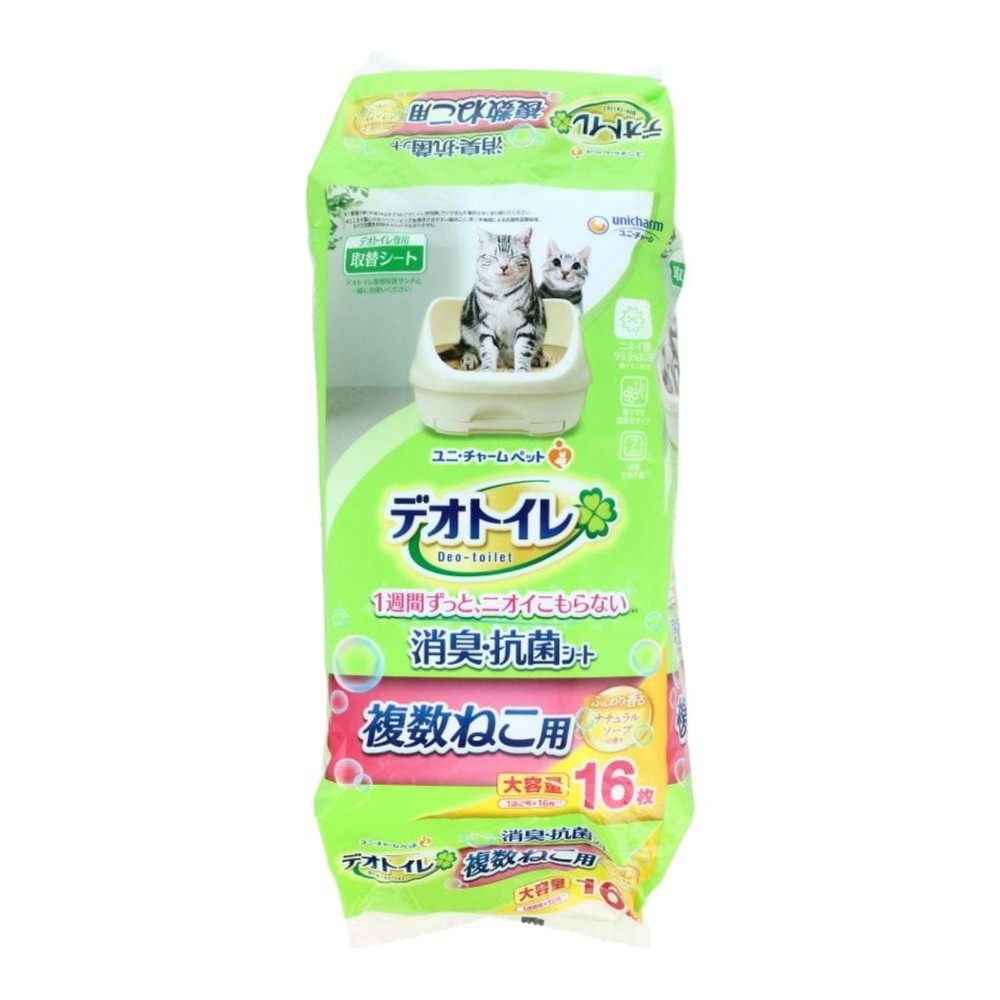 ユニチャーム　デオトイレ複数猫消臭抗菌シートソープ16枚, その他カラー１, その他サイズ１