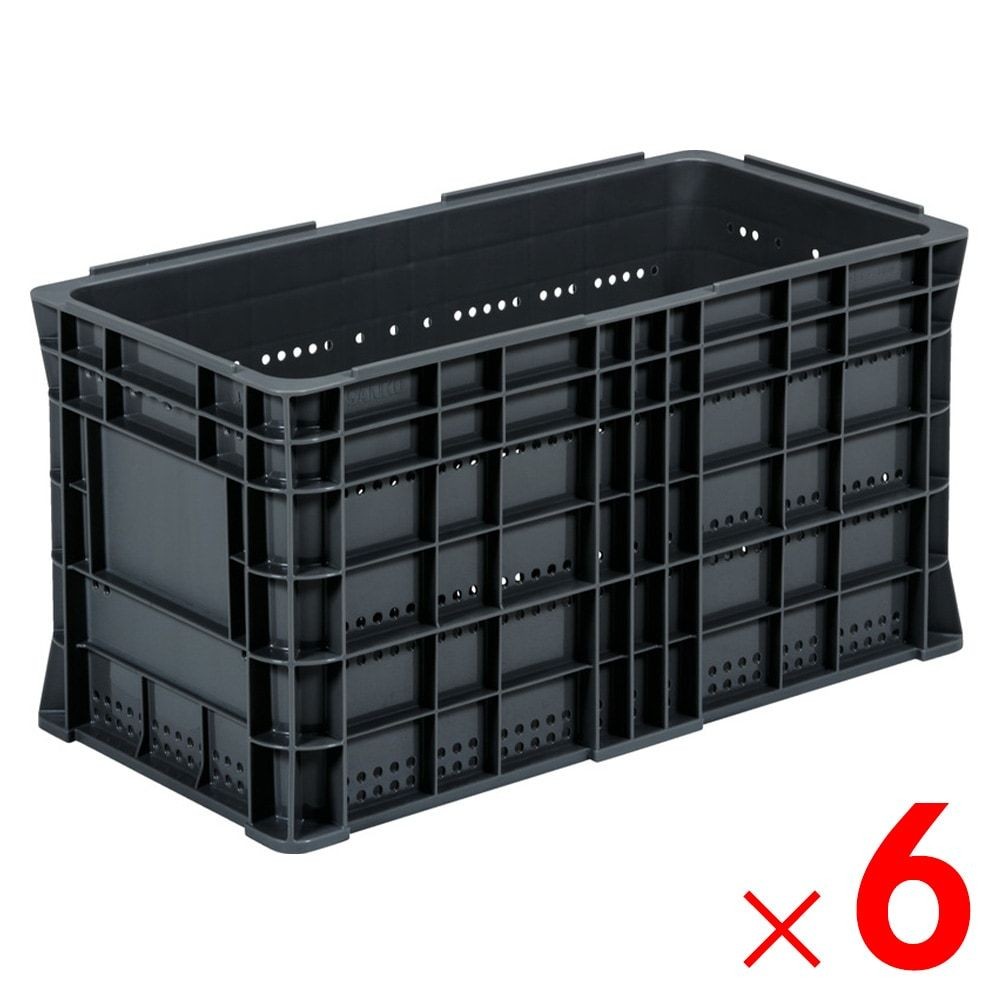 サンコー サンテナー B#60F-2 グレー 105200-00 &times;6個セット【メーカー直送・代引不可】【法人限定】, グレー, 6P