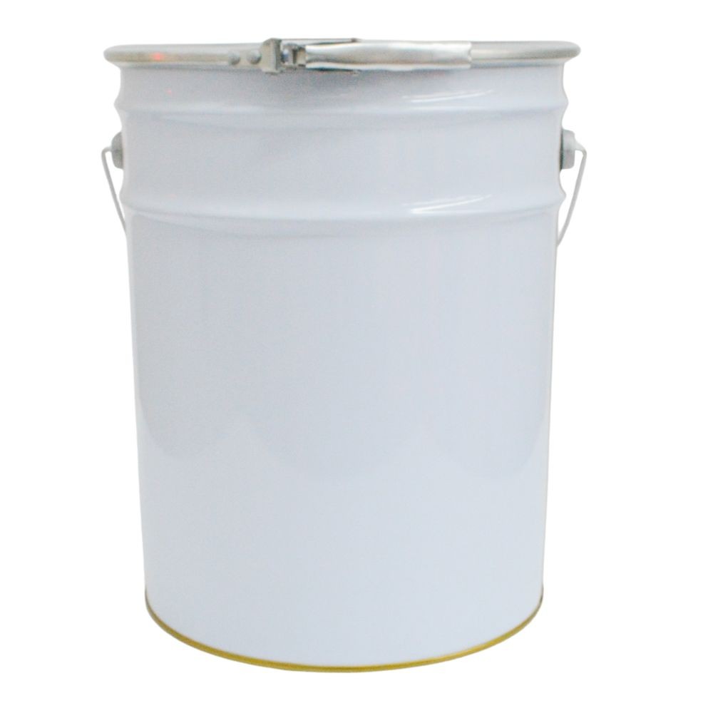 スチールペール缶２０Ｌ　フタ付, 白, 20L