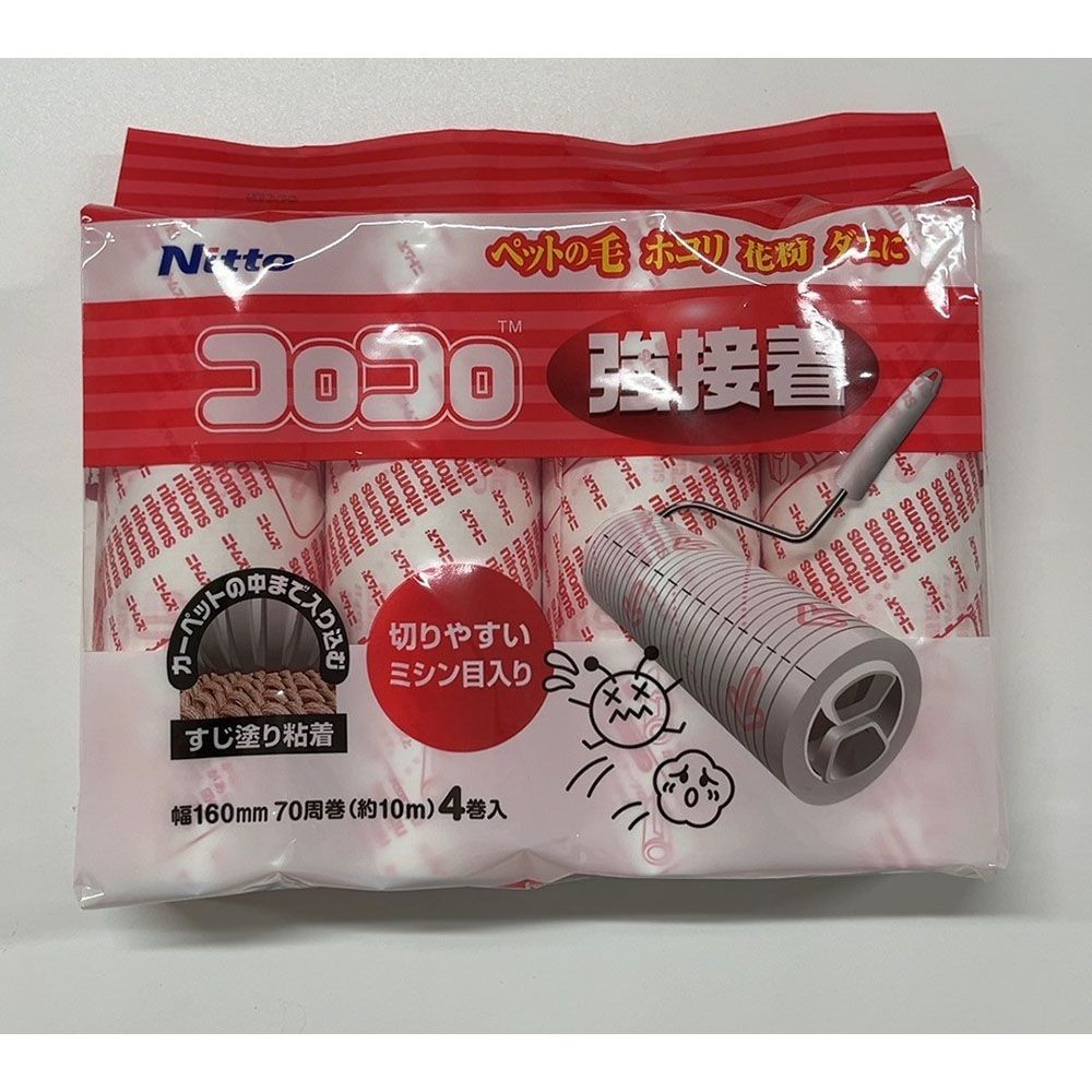 ニトムズ　コロコロ　強接着カーペットクリーナー4巻, 白, 4巻入り