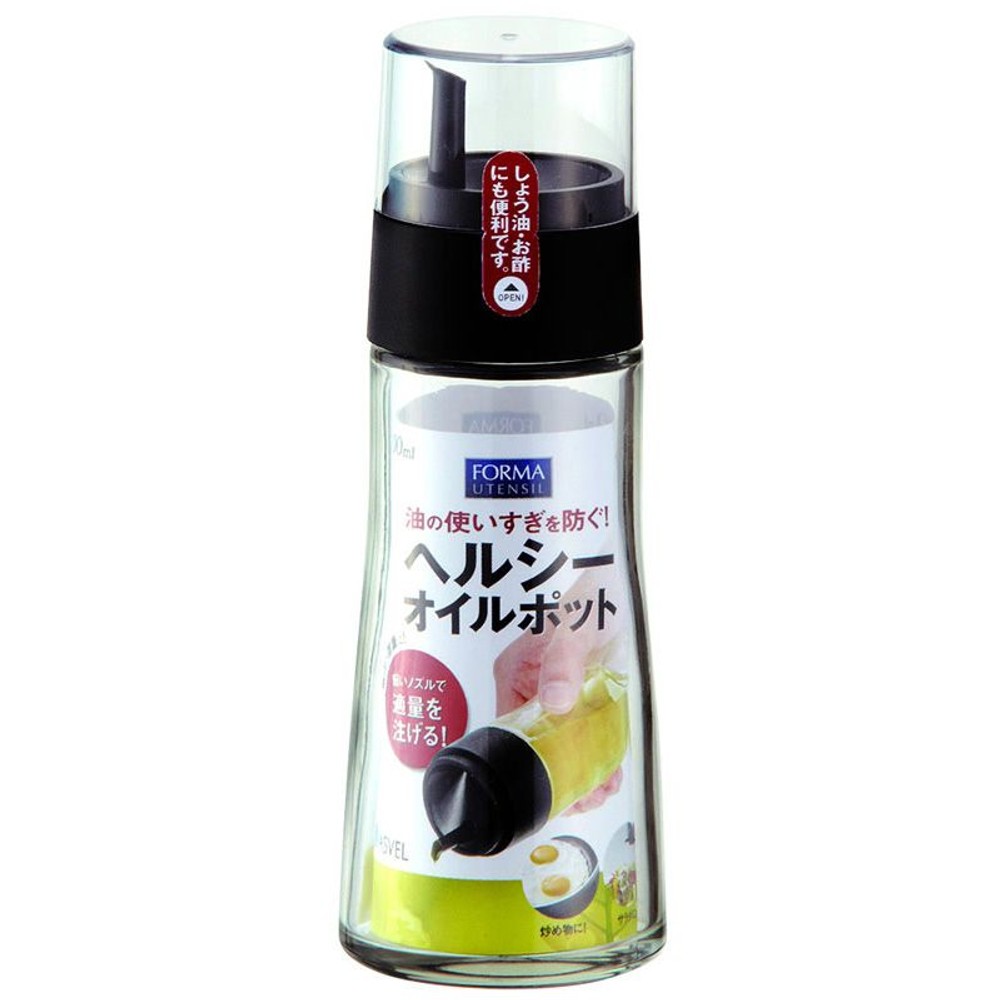 アスベル　ヘルシーオイルポット　大, ブラック, 200ml