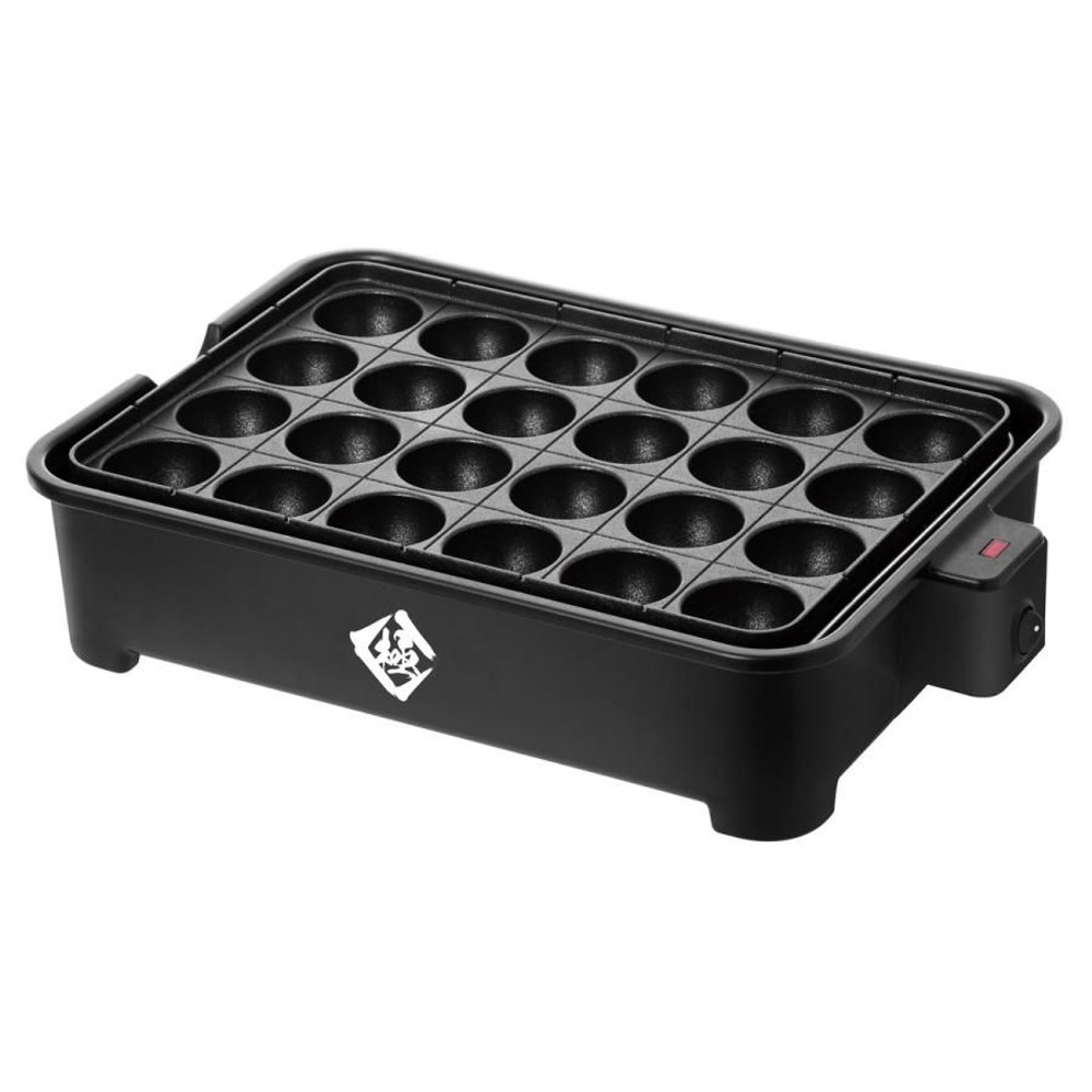 山善 極のたこ焼き器 高出力1200W 24穴 YOG-K240B, ブラック, 1200W