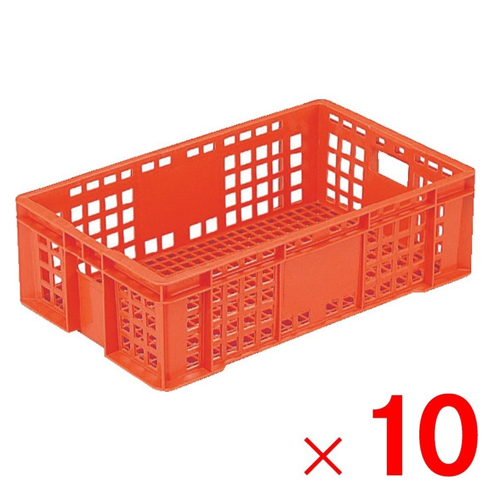 サンコー サンテナー B#27Z オレンジ 102756-00 &times;10個セット【メーカー直送・代引不可】【法人限定】【日祝配送不可・時間指定不可】, オレンジ, 10P