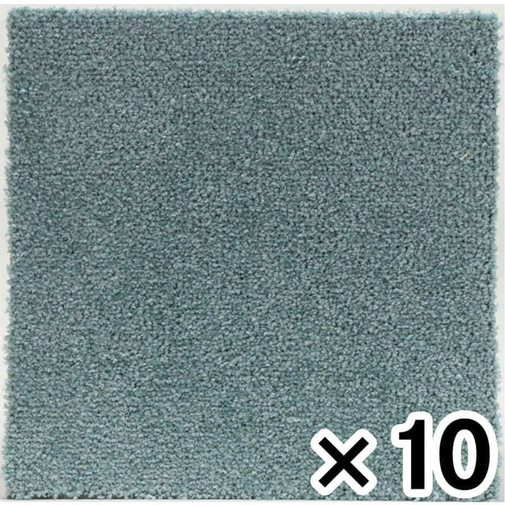 ズレにくいソフトタイルマット　約40&times;40ＣＭ &times;10枚セット, ブルー, 10枚セット