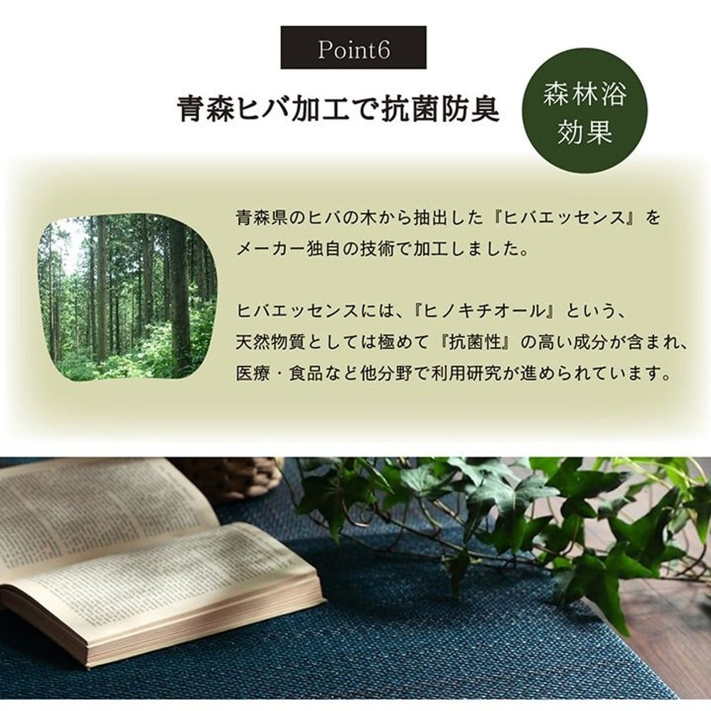イケヒコ ユニット畳 シンプル 裏面滑り止め 約70&times;70&times;1.5cm 4枚組2色セット ネイビー／グレー【メーカー直送・代引不可】, ネイビー+グレー, 4枚組