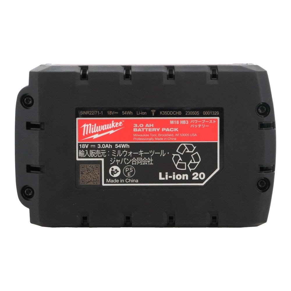 Milwaukee M18 3.0Ah パワーブーストバッテリー, 3.0Ah, 18V