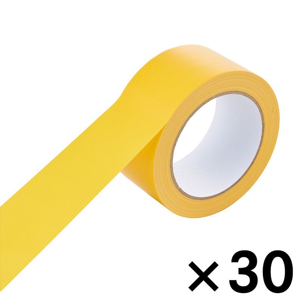 WIZ'A ウィザ 梱包用カラー布テープ黄　（約）幅５０ｍｍ&times;長さ２５ｍ&times;３０個セット, 黄, 幅５０ｍｍ&times;長さ２５ｍ