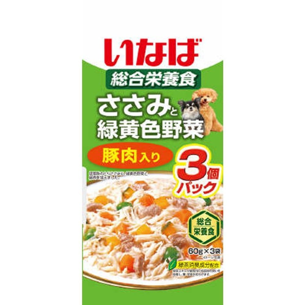 いなば　ささみと野菜　豚肉　60ｇ&times;3袋, 豚肉, 60g&times;3P