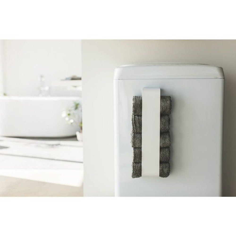 マグネットタオルホルダー　プレート　ホワイト, ホワイト, 幅8×奥行7.5×高さ40cm