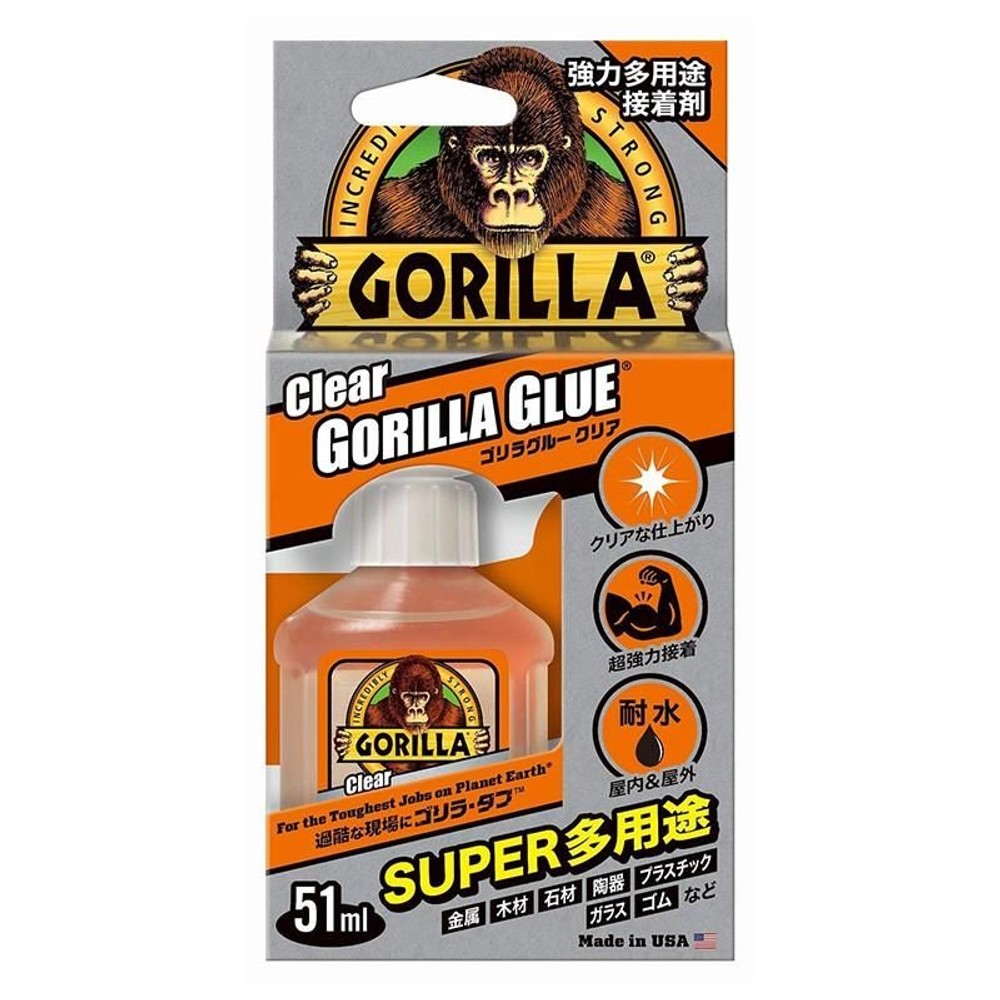 KURE 呉工業 ゴリラグルー クリア 51ml No.1770 強力多用途接着剤, クリア, 51ml