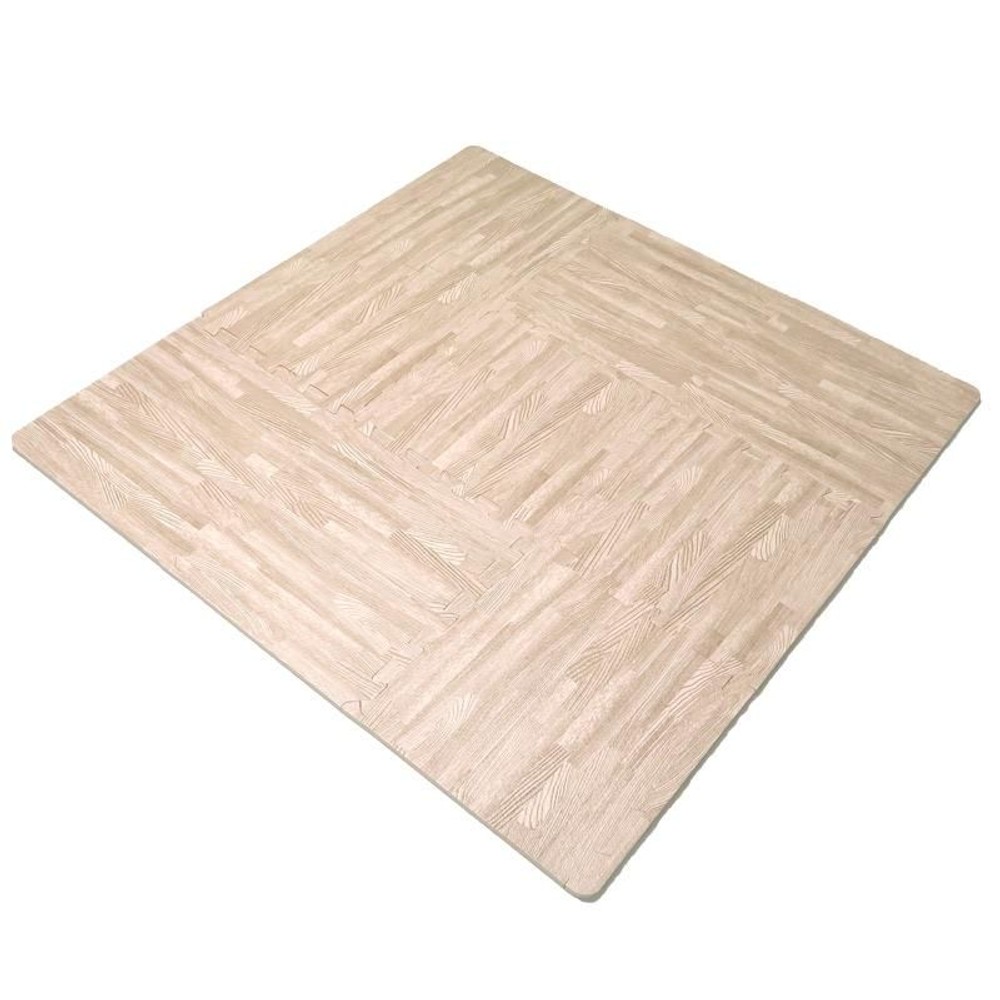 つなげるソフトマット　9枚組　木目柄, ホワイト, 9枚組