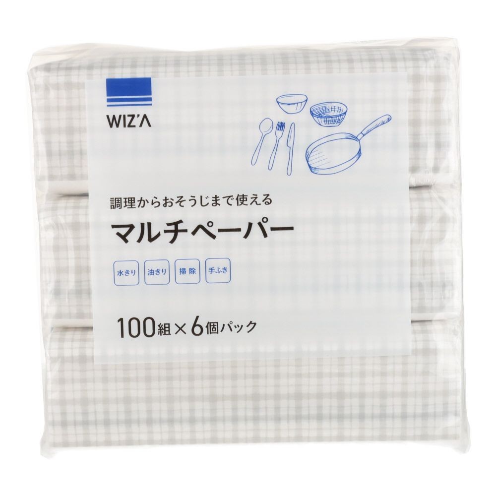 ウィザ WIZ'A マルチペーパー１００組入り&times;６個パック, 100組, 6個パック