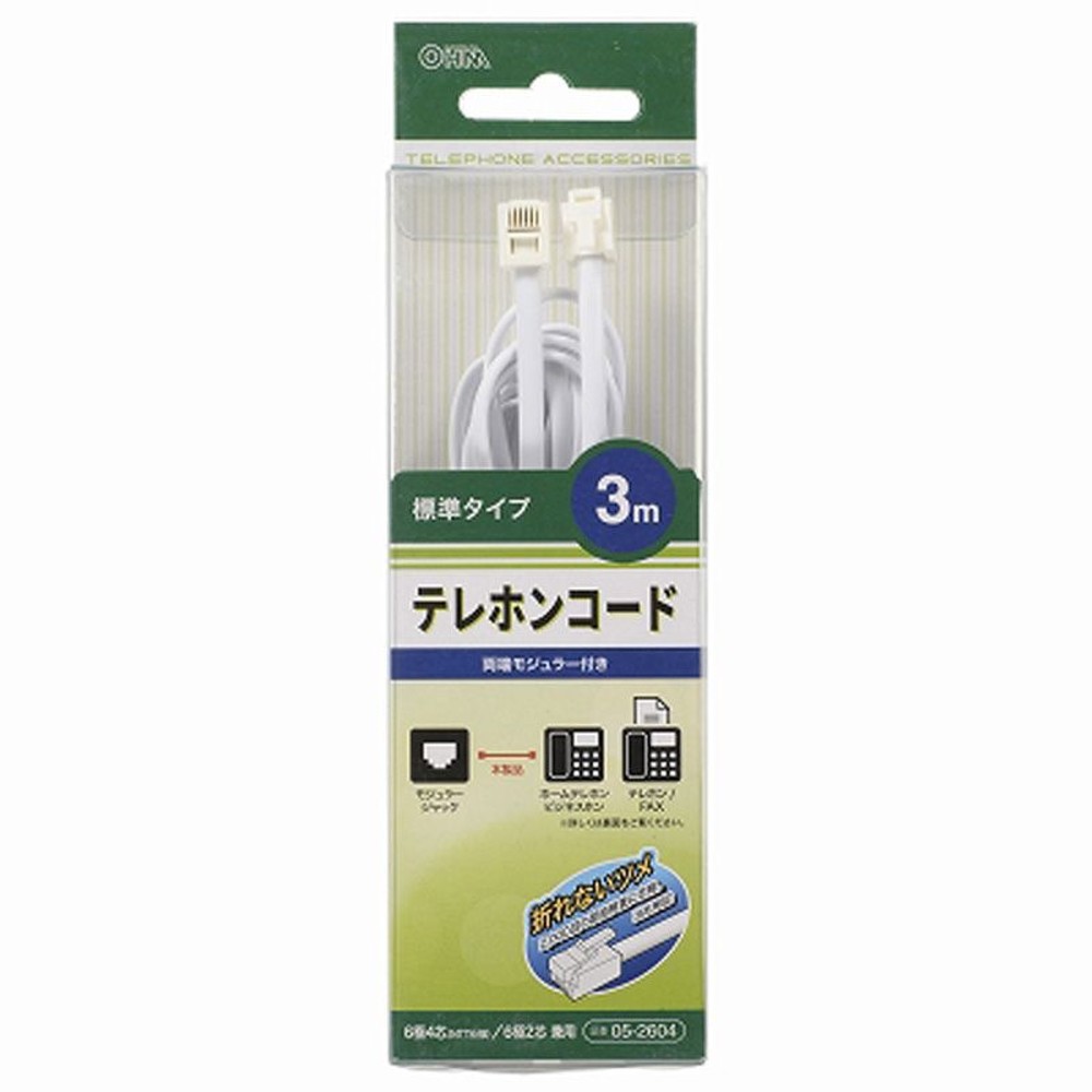 ＯＨＭ　テレホンコード, WH（3.0m）, 3.0m