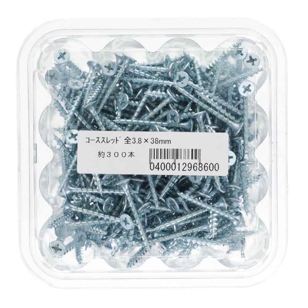 コーススレッド　全ねじ　３．８&times;３８　３００本入, 全ねじ, 38mm