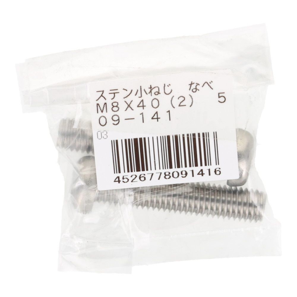 ＯＨＳＡＴＯ　ステン　コネジ　ナベ　Ｍ８&times;４０, ステンレス, 2本入り